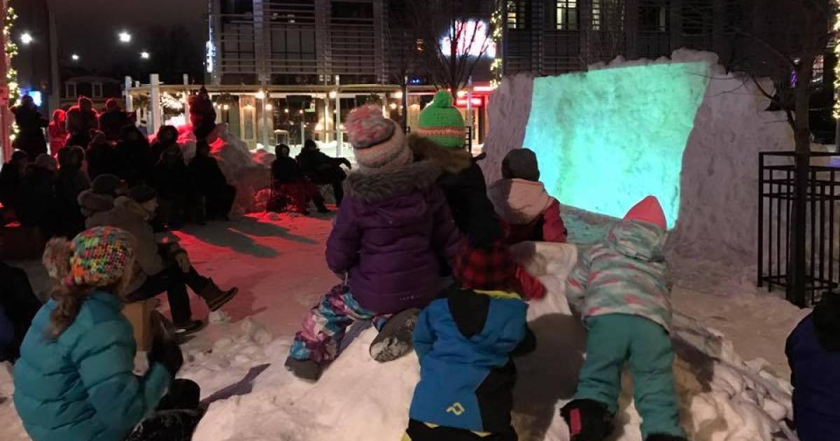 Inuit and Sami storytelling on snow screen in Ottawa