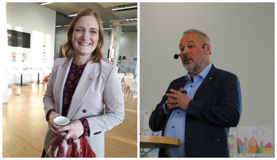 CEO Frode Nilsen of LNS suggests an approximate North Sea model to finance new mining projects. – These are national, not local, resources, Nilsen says. Mayor Ida Pinnerød (Labour) of Bodø concurs. (Photo: Arne F. Finne) // Konsernsjefen i LNS, Frode Nilsen, foreslår en tilnærmet Nordsjømodell for å finansiere nye gruveprosjekter. - Det er nasjonale, ikke lokale, ressurser, sier Nilsen, og får støtte fra Arbeiderpartiets Ida M. Pinnerød, ordfører i Bodø. (Foto: Arne F. Finne).