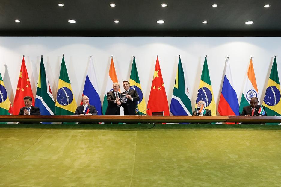 The five leaders of BRICS in Brasília, Brazil, in 2019