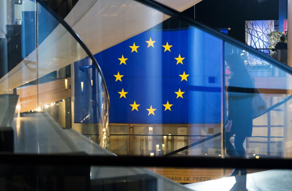 EU flag at the European Parliament