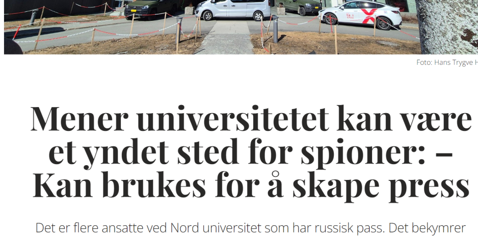 Avisa Nordland med anonyme angrep på russere. (Faksimile Avisa Nordland) Avisa Nordland med anonyme angrep på russere. (Faksimile Avisa Nordland)