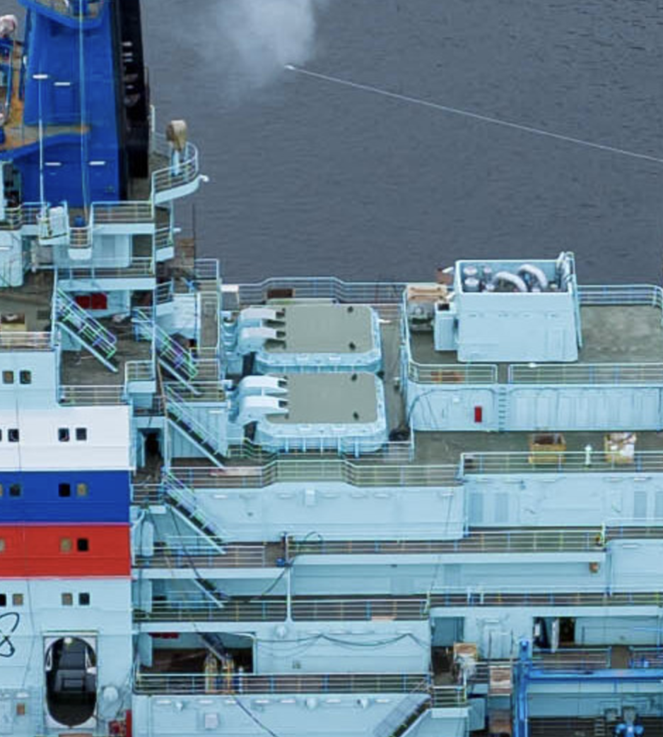 Hatch covers on the Arktika-class nuclear icebreaker similar to the covers on the Leader-class. (Source: Atomflot) nuclear icebreaker