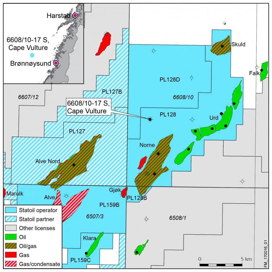 Cape Vulture lies five kilometres northwest of the Norne field in the Norwegian Sea. (Illustration: Statoil)