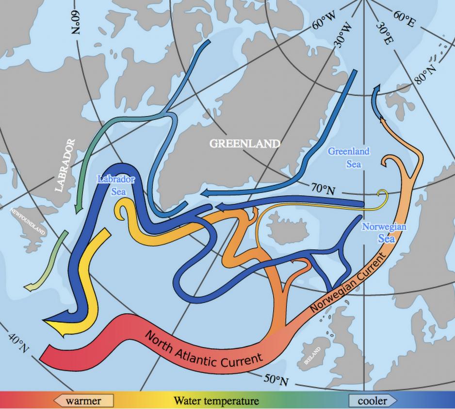 Atlantic Ocean Gulf Stream Map 