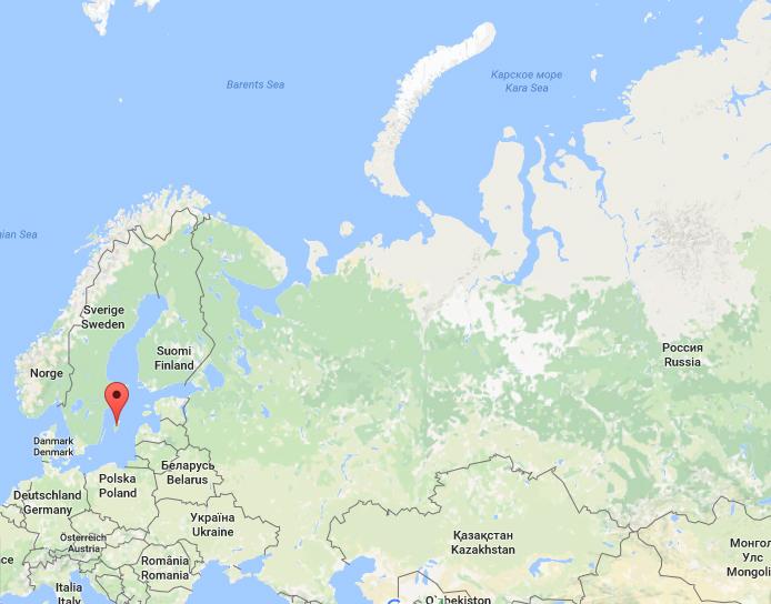 Map showing the island of Gotland in the Baltic Sea. (Screeenshot: Google Earth)
