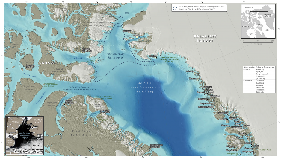 A map of upper Baffin Bay showing the Pikialasorsuaq (Image: Pikialasorsuaq Commission)