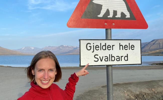 Næringsminister Iselin Nybø på Svalbard. Foto: NFD Næringsminister Iselin Nybø på Svalbard. Foto: NFD