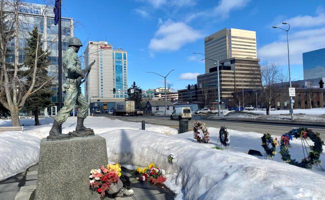 Anchorage Veterans’ Memorial in front of the ConocoPhillips head quarters in Alaska. (Photo: Trine Jonassen) Anchorage Veterans’ Memorial and ConocoPhillips